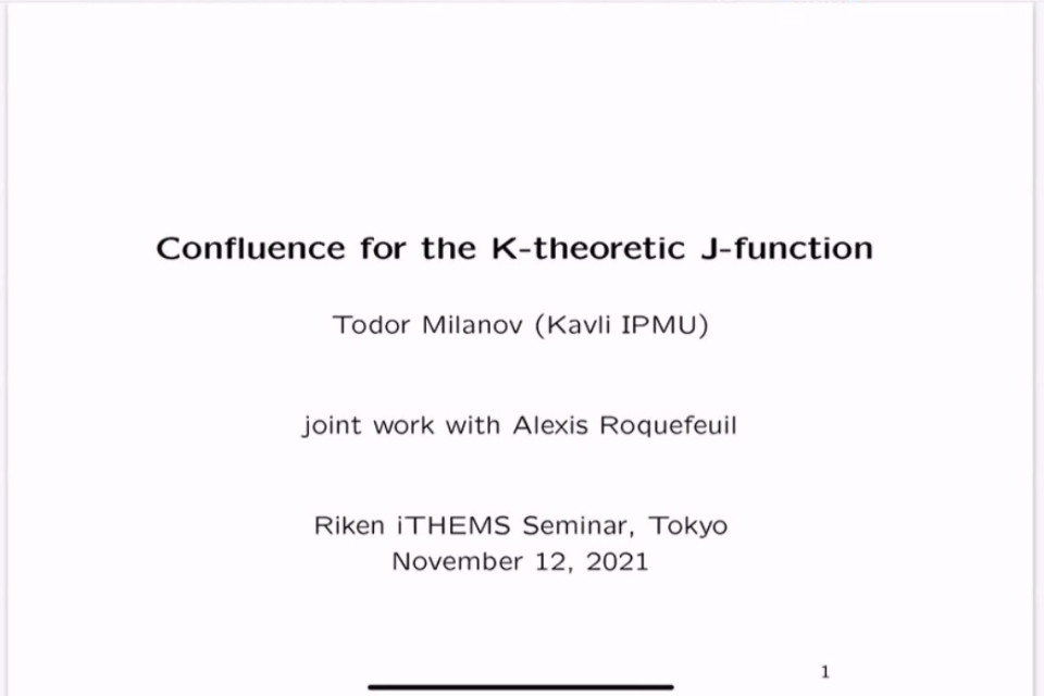 iTHEMS Math Seminar by Prof. Todor Milanov on November 12, 2021 image