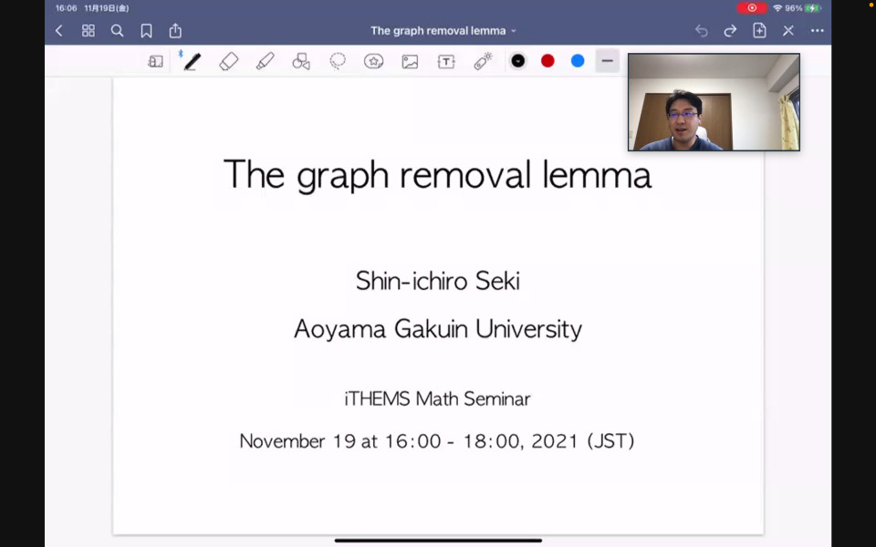 iTHEMS Math Seminar by Dr. Shinichiro Seki on November 19, 2021 image