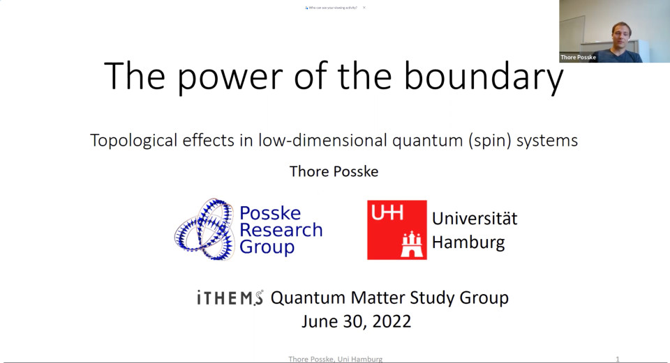 Quantum Matter Seminar by Dr. Thore Posske on June 30, 2022 image