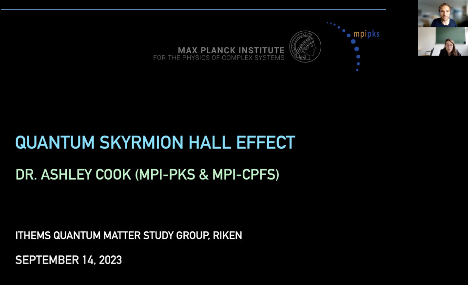 Quantum Matter Seminar by Ashley Cook on September 14, 2023 image
