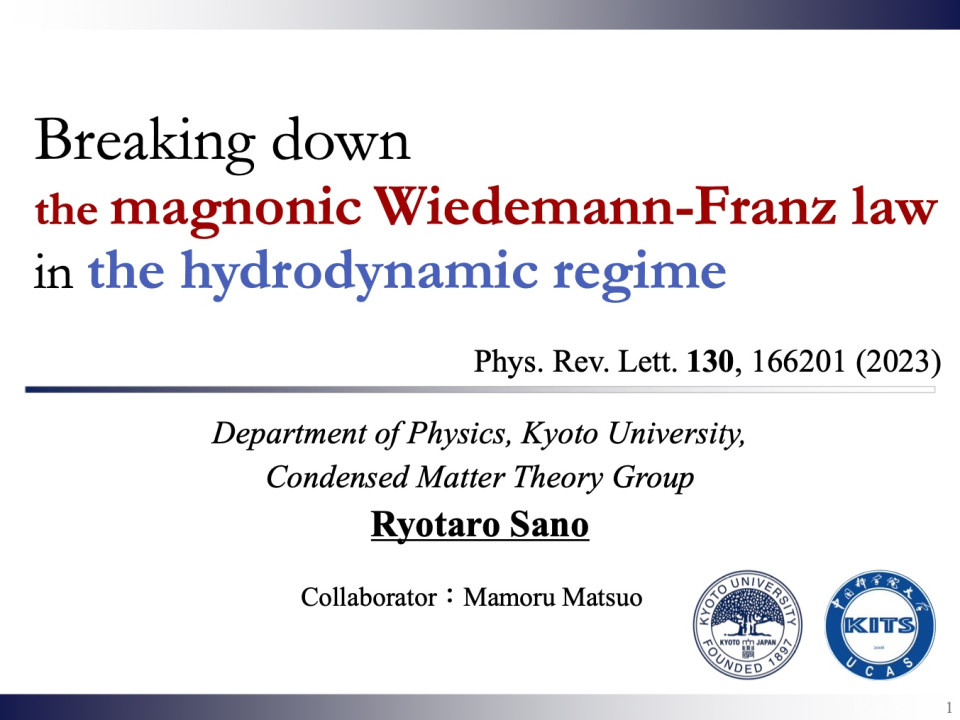 iTHEMS Theoretical Physics Seminar by Ryotaro Sano on December 4, 2023 image